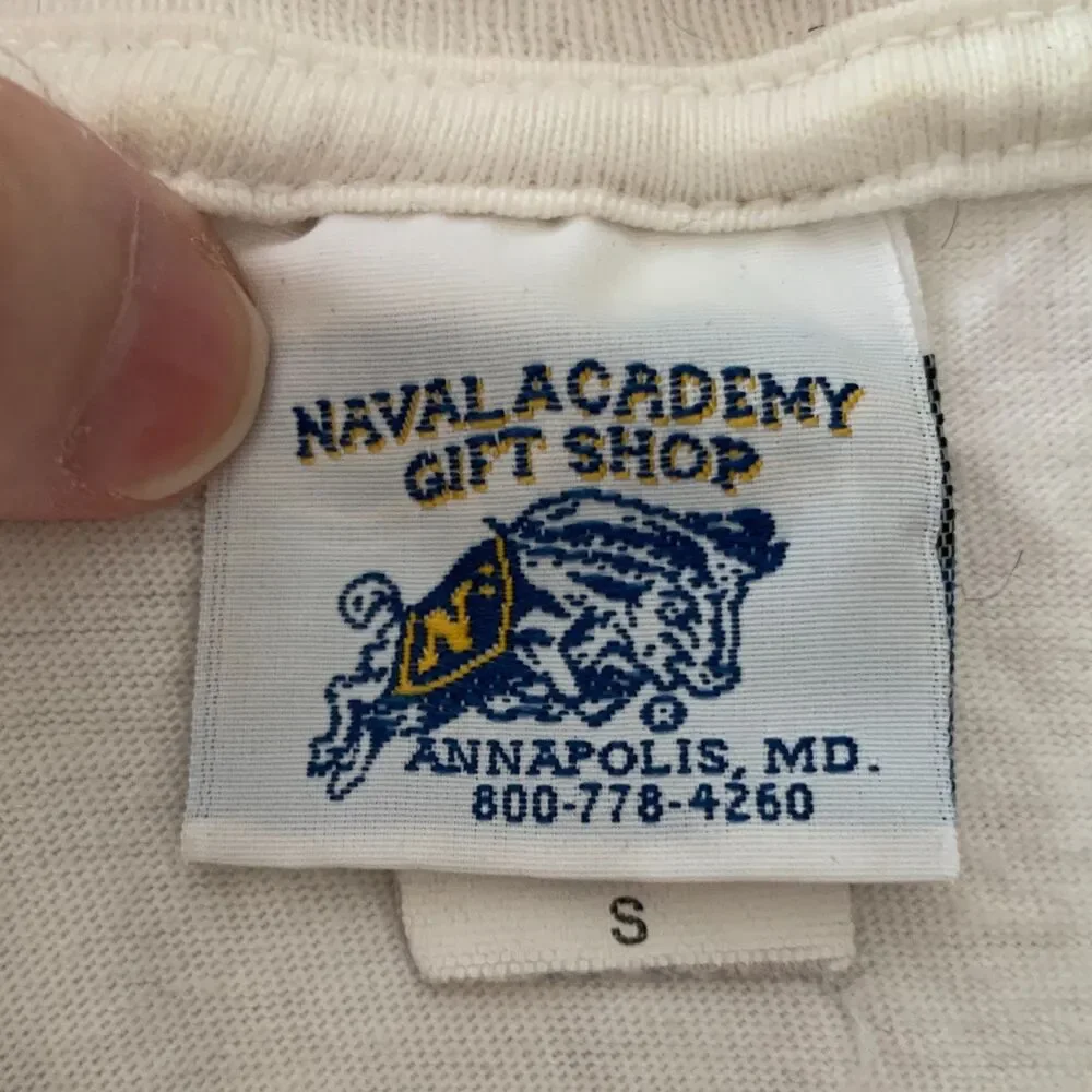 Naval Academy Gift Shop Men's USNA T-Shirt Size Small White Annapolis Maryland